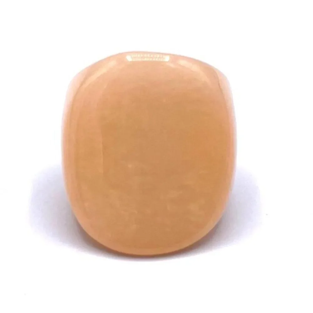 Blush with Yellow Gold Iridescent Glitter Acrylic Oval Chunky Ring Size 7